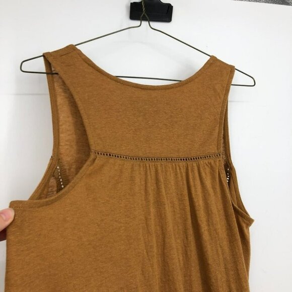 Anthropologie Malaga tiered tunic tank top in Ochre tan/mustard Medium - Picture 10 of 16